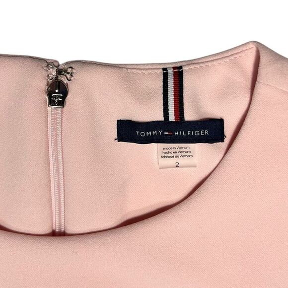 Tommy Hilfiger Pink Black White Striped Colorblock Sleeveless Mini Sheath Dresss - Picture 3 of 10